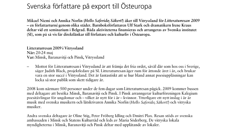 Svenska författare på export till Östeuropa