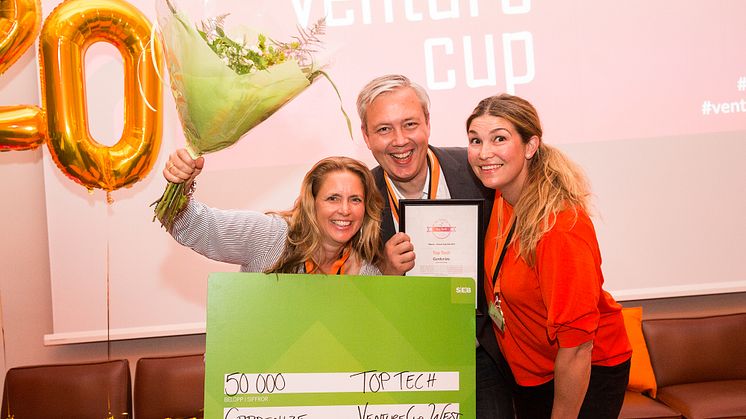 Teamet bakom Gardenize, från vänster Jenny Rydebrink, Magnus Janemyr & Jessica Lyon. Fotograf: Emmy Jonsson