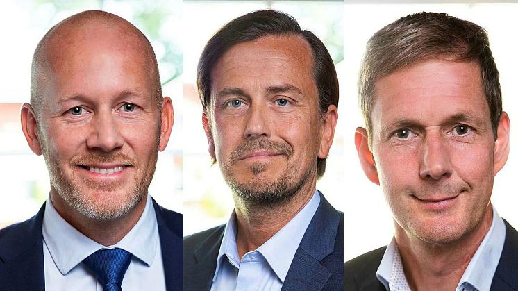 Henrik Norrbom, Börje Björkholm och Martin Freland på Cramo