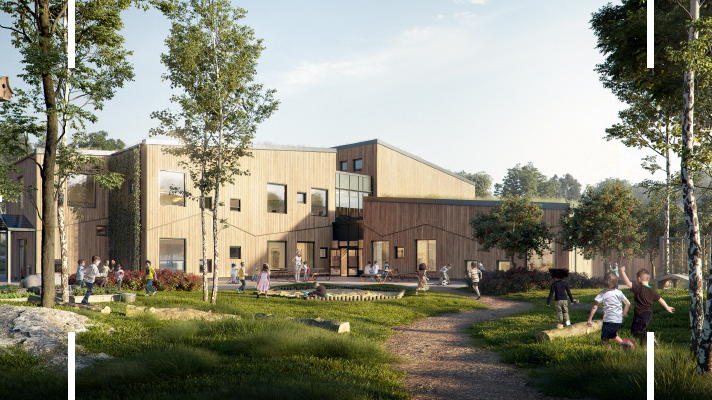 Den fossilfria förskolan Hoppet ska byggas på Backa kyrkogata. Illustration: Liljewall arkitekter
