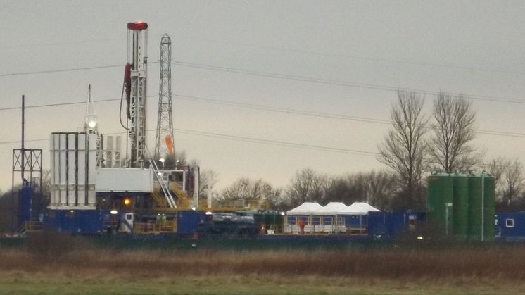 Fracking site at Barton upon Irwell, in Salford, Greater Manchester (January 2014)