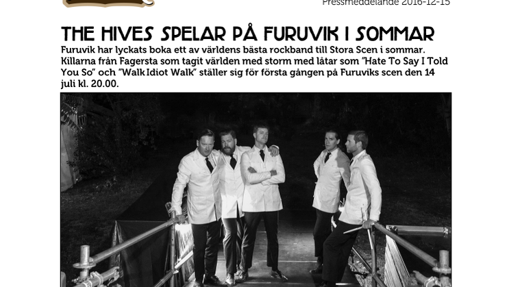 The Hives spelar på Furuvik i sommar