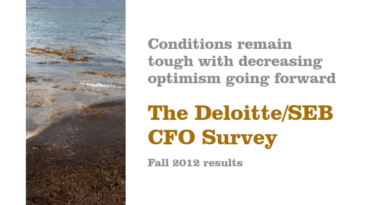 Deloitte/SEB CFO Survey: Optimismen minskar hos de svenska företagen