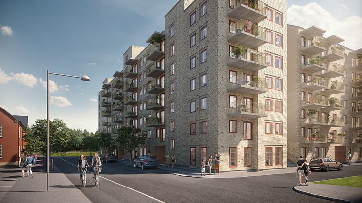 Visionsbild på Bostäder i Borås nyproduktion i Regementsstaden