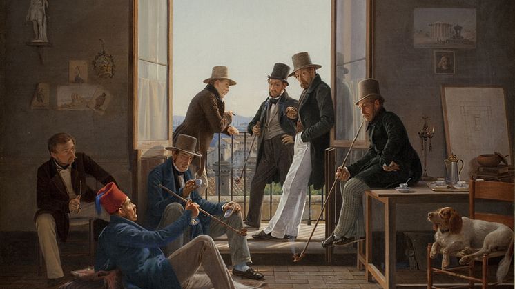 Constantin Hansen, A Company of Danish Artists in Rome, 1837. SMK, National Gallery of Denmark. 