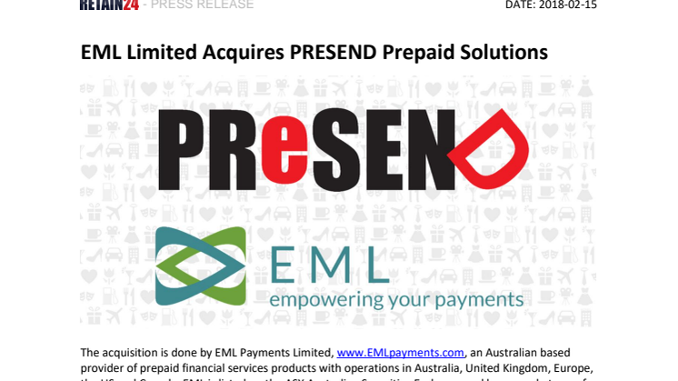 EML Limited Acquires PRESEND Prepaid Solutions