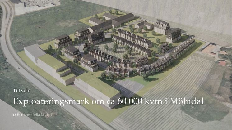 Möjlig markexploatering om 60 000 kvm i Mölndal innehållande bostäder, kommersiella lokaler samt samhällsbyggnader.