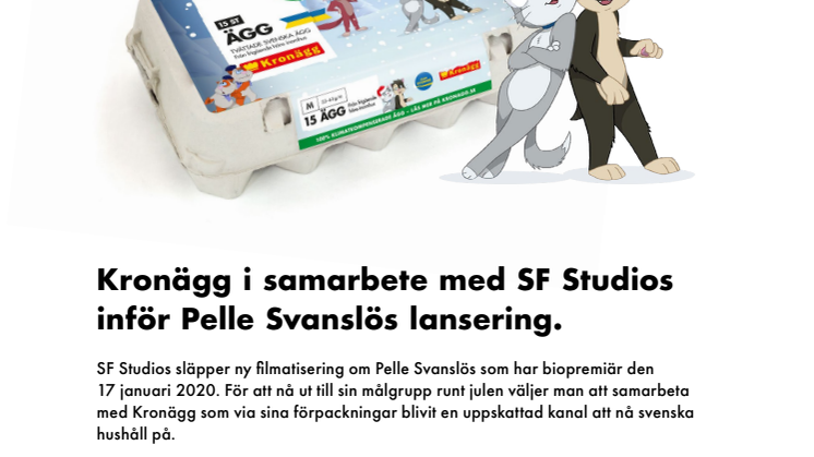 Kronägg i samarbete med SF Studios inför Pelle Svanslös lansering