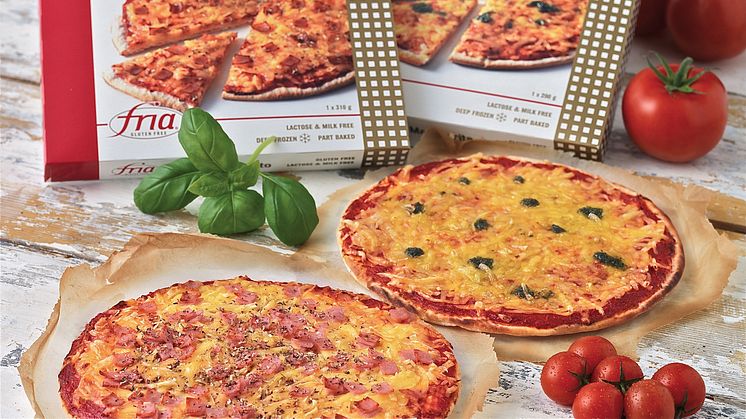 Fria lanserer de første gluten-, melke- og laktosefrie pizzaene i Norge