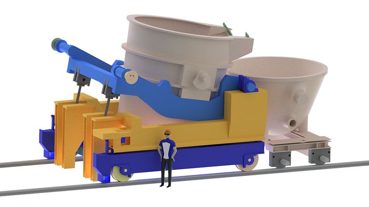 Konstruktionsbild som visar storleken på skänk- och slaggrytsvagnarna.