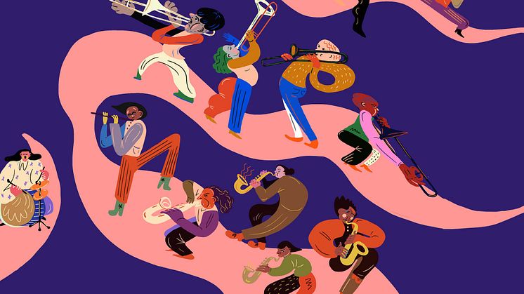 Bohuslän Big Band har bjudit in kulturskolor och orkestrar från hela Västsverige (Illustration: Moa Schulman)