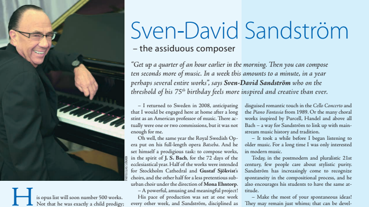 Sven-David Sandström - the assiduous composer