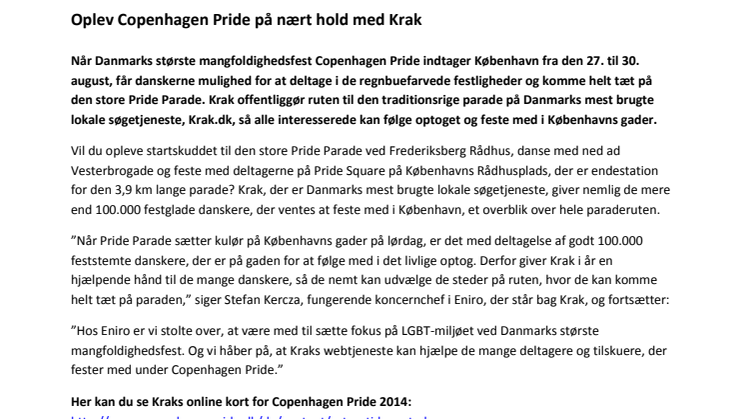 Oplev Copenhagen Pride på nært hold med Krak