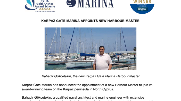 Karpaz Gate Marina Appoints New Harbour Master