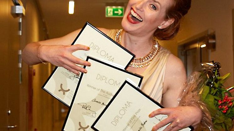Första pris, Publikens pris, Orkesterns pris och Ungdomens pris – alla priser gick till Cornelia. (Foto: Britt Lindemann)