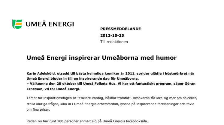 Umeå Energi inspirerar Umeåborna med humor