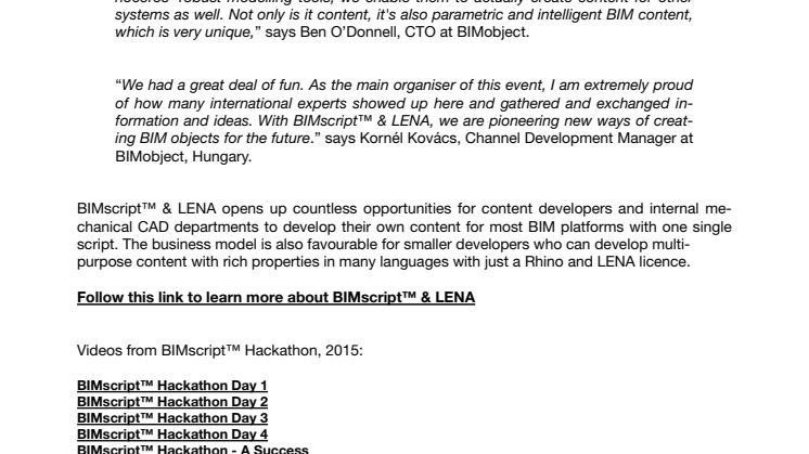 BIMscript™ Hackathon 2015 was a great success