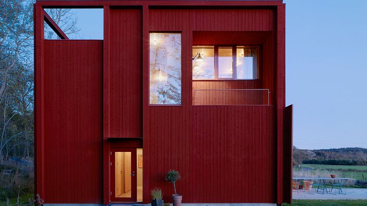 Späckhuggaren i Kärna – Rödfärgsvinnande bostadshus i Falurött  2018. Foto: Bert Leandersson