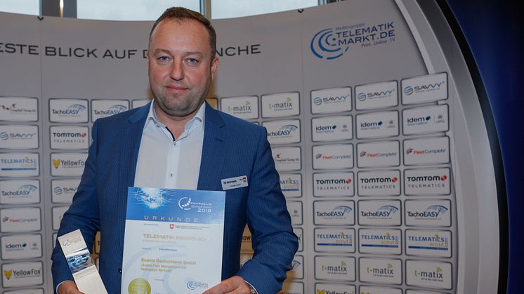 Er hat den Telematik Award 2018 für die Fahrstilanalyse entgegen genommen: Radek Liška, Direktor Parts und Service/Verkauf Motoren, Scania Deutschland Österreich. 