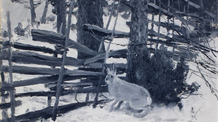 Bruno Liljefors, Hare vid gärdesgård, 1890 © Prins Eugens Waldemarsudde