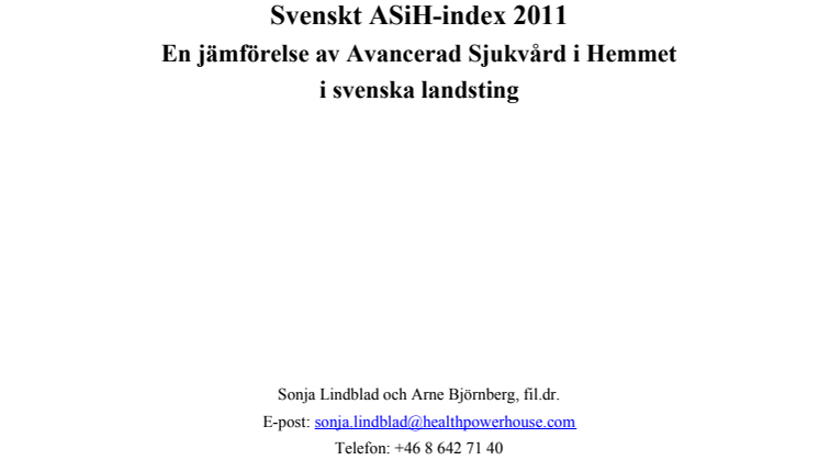 ASiH-index 2011