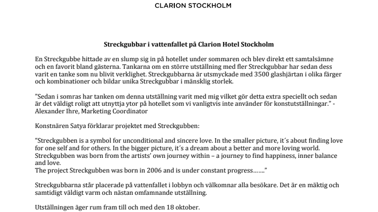 Streckgubbar i vattenfallet på Clarion Hotel Stockholm