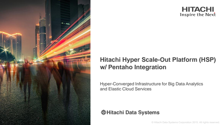 Hitachi Hyper Scale-Out Platform (HSP) w/ Pentaho Integration 