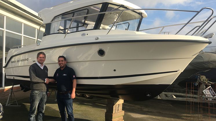 (L-R) Dan Chaffe- Parker Boats Brand Manager, Boats.co.uk and Mick Mills MD Sussex Boat Shop