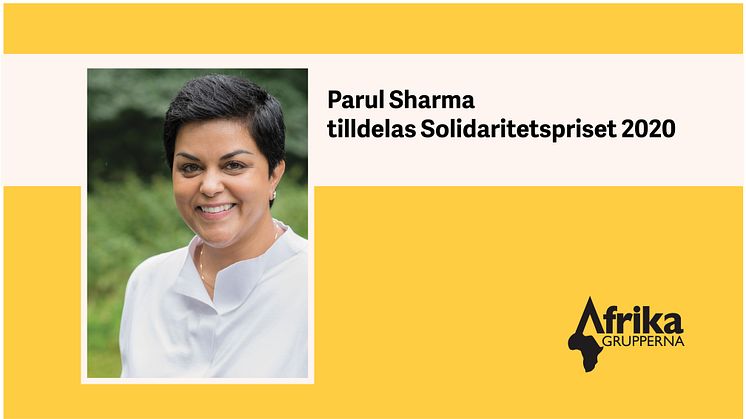 Parul Sharma tilldelas Solidaritetspriset 2020