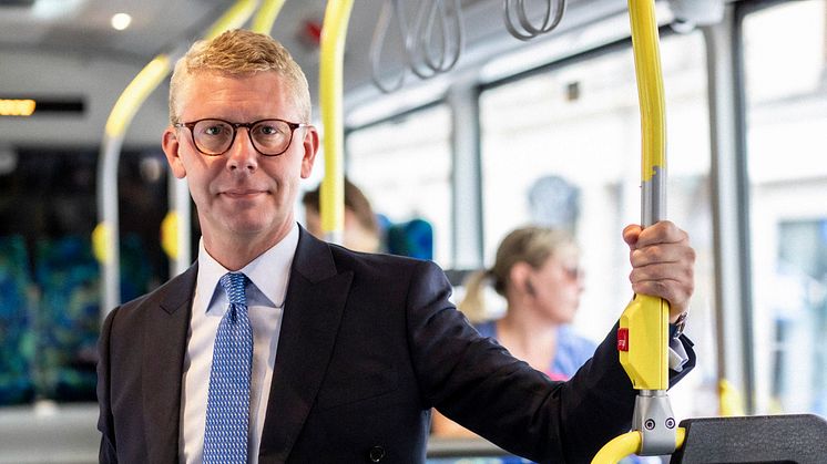 Kristoffer Tamsons (M), oppositionsregionråd i Region Stockholm.