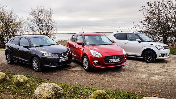 Suzuki har haft stor succes i 2017 og indleder det nye år med nytårsshow i weekenden den 6. – 7. januar. Her fejrer man også, at Suzuki Swift, Baleno og Ignis indtog top-3 placeringerne i bilpriser.dk’s analyse af totaløkonomi i miniklassen.