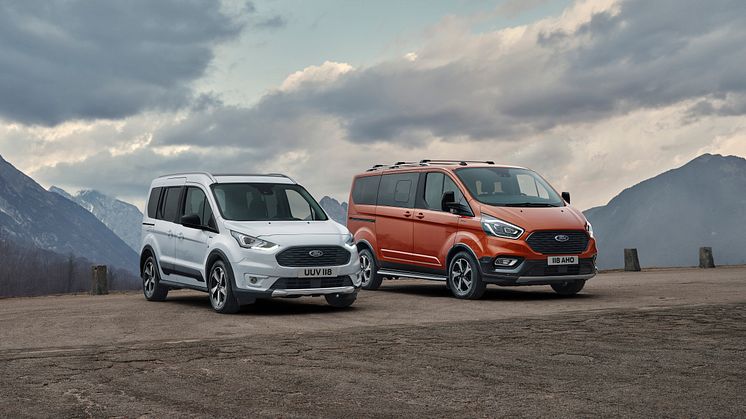 Uudet, tyylikkäät ja suorituskykyiset Ford Tourneo Connect Active ja Transit Connect Active* kutsuvat seikkailemaan