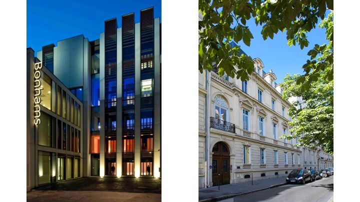 Bonhams HQ in New Bond Street, London and Cornette de Saint Cyr in Avenue Hoche, Paris