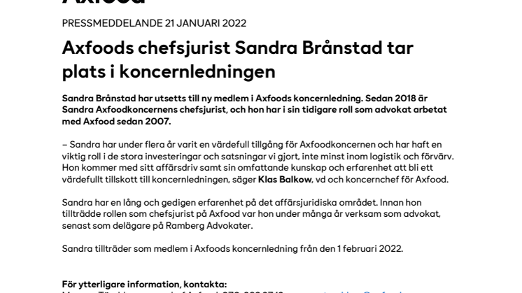 Axfoods chefsjurist Sandra Brånstad tar plats i koncernledningen .pdf