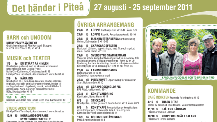 Det händer i Piteå 27/8 - 25/9 2011