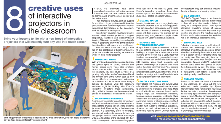 Eight creative uses of interactive projectors in the classroom