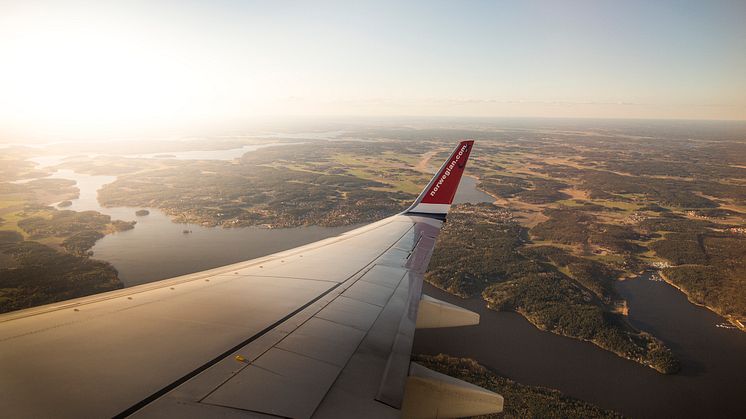 Norwegian winglet in the sky