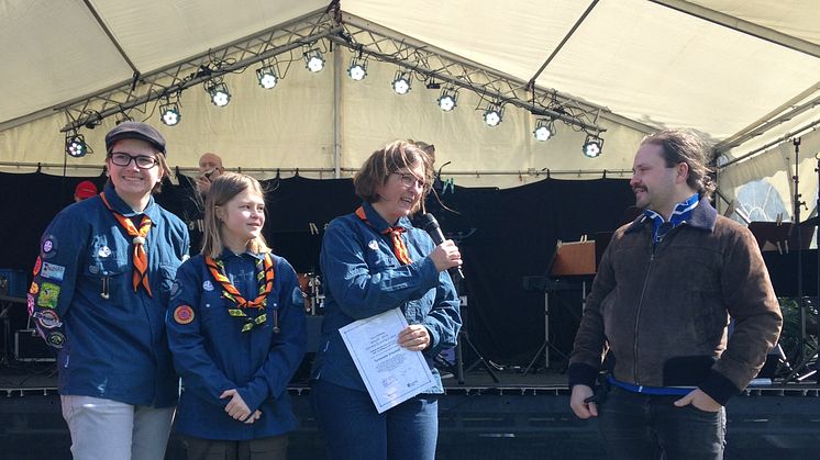 Vinnare av priset 2019 var Tynnereds Scoutkår. Fotograf: Jenny Haglind.