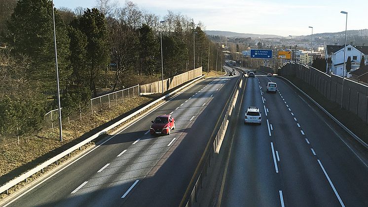 Svært få biler passerte E6 ved Ulven i Oslo i morgenrushet torsdag 19. mars kl. 07.45.