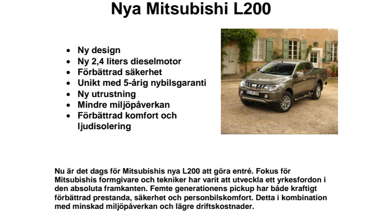 Nya Mitsubishi L200