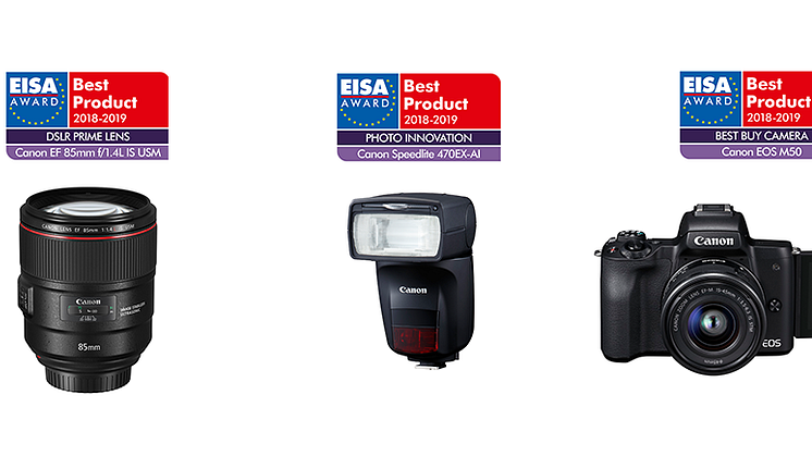 Canon er blevet tildelt fire prestigefyldte 2018 EISA Awards