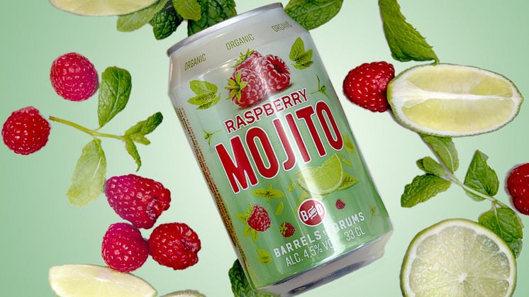 ​Nyhet! Barrels and Drums Raspberry Mojito - en fräsch twist på en tidlös klassiker lanseras på Systembolaget