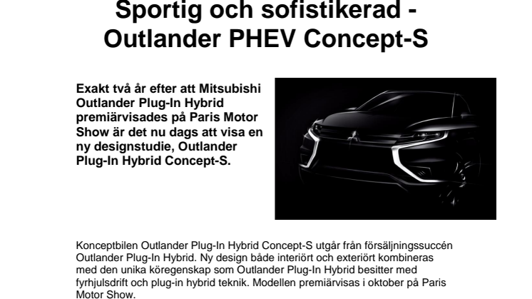 Sportig och sofistikerad - Outlander PHEV Concept-S
