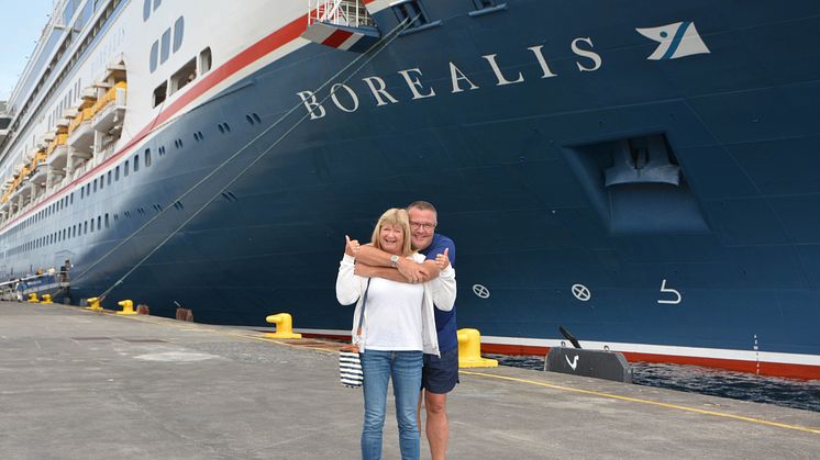 Stephen Ward at the end of his 10th marathon - outside Borealis in the Azores (7)