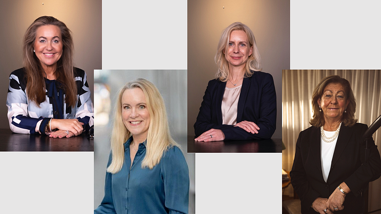 Fr v: Eva Pantzar Waage, vd och koncernchef, Hanna Bertils, vd Säkra Koncept, Karin Cederbaum, vd Säkra Spar och Paulina von Euler, vd von Euler & Partners