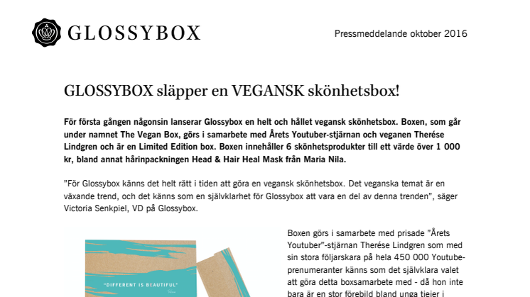 GLOSSYBOX släpper en VEGANSK skönhetsbox!