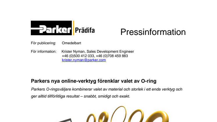 Parkers nya online-verktyg förenklar valet av O-ring