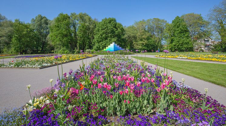  "Den Farben auf der Spur" ist das Parkkonzept in Rathenow, einem ehemaligen Landesgartenschaugelände, das auch ab dem 10. April 2023 wieder geöffnet ist. Foto: TMB-Fotoarchiv/Steffen Lehmann.   