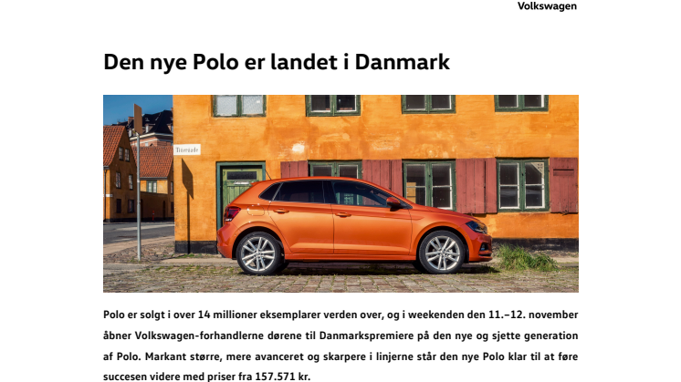 Den nye Polo er landet i Danmark