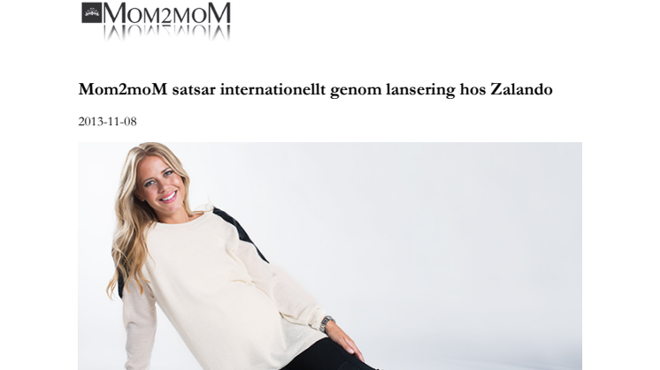 Mom2moM satsar internationellt genom lansering hos Zalando